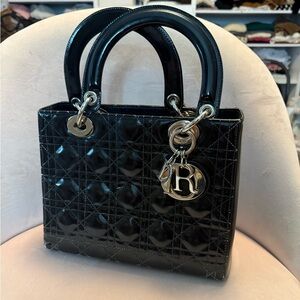 Christian dior- Lady Dior medium patent bag